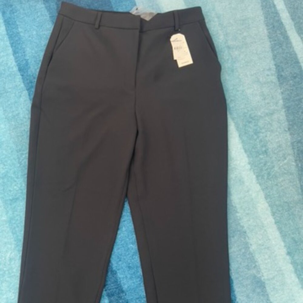 Express Editor Super High Waist Straight Ankle Pant Size 12 R, Black, NWT